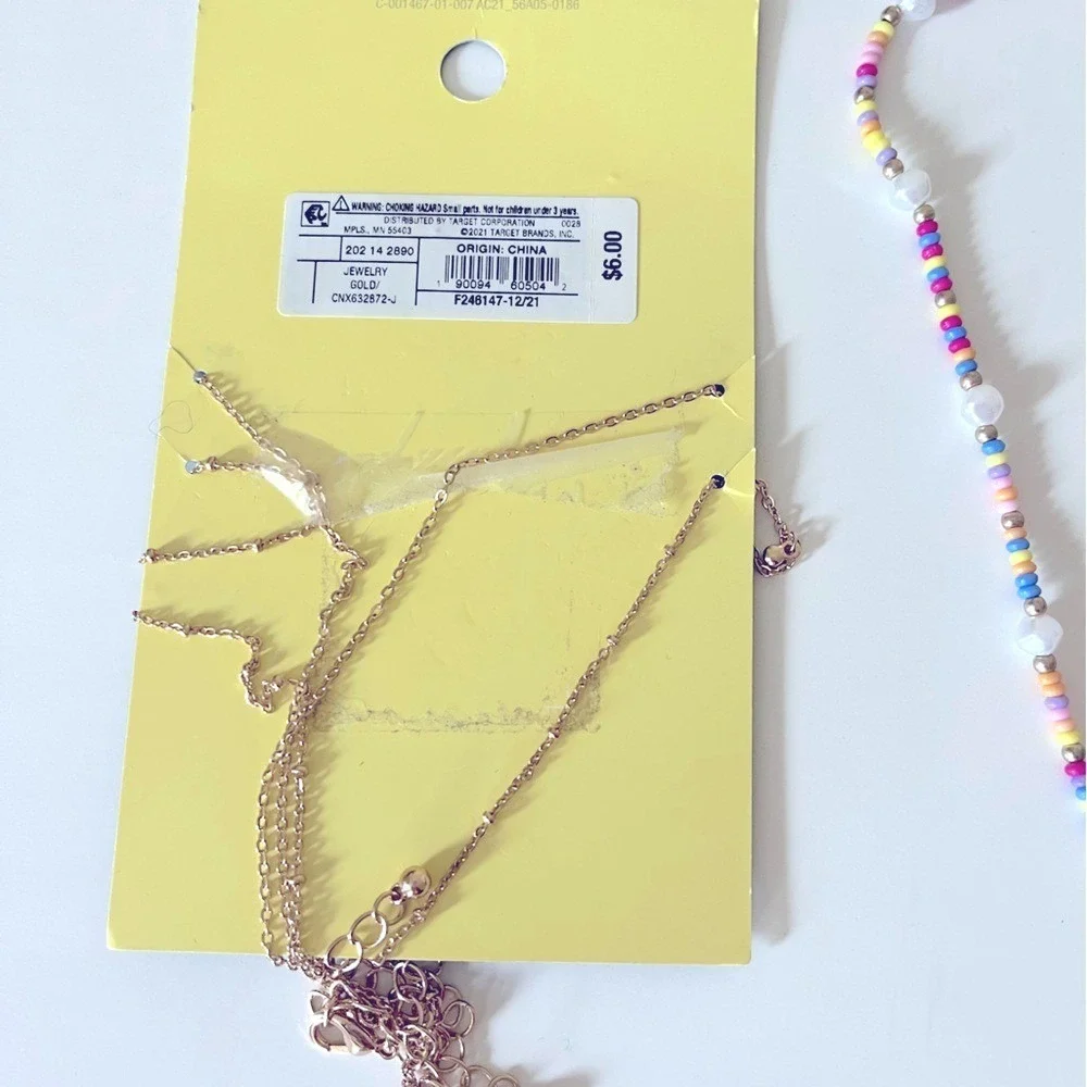 Art Class And Wild Fable Necklaces Hoop Earrings Bundle Gold Tone Colorful